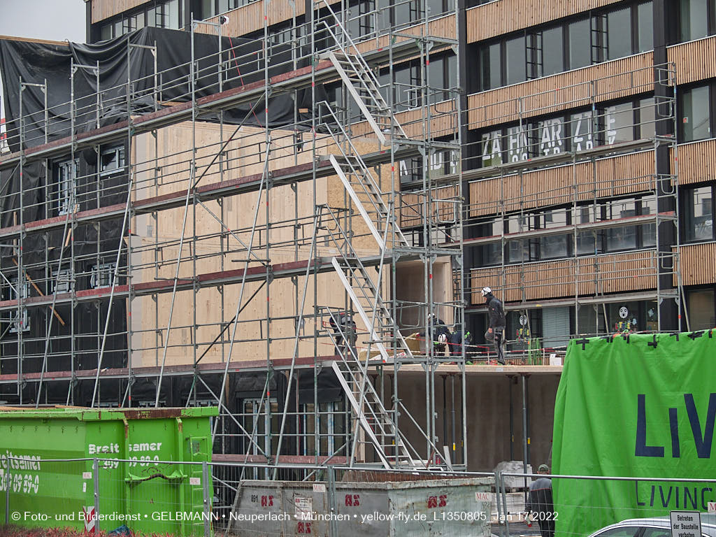 18.01.2022 - Baustelle zur Montessori Schule im Plettzentrum Neuperlach
